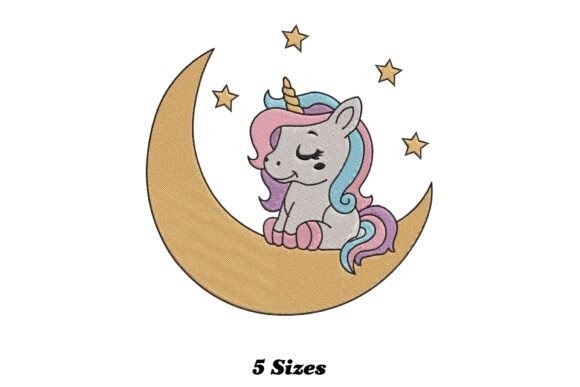 Baby Unicorn on Moon – A Dreamy Embroidery Design for Personalized Gifts