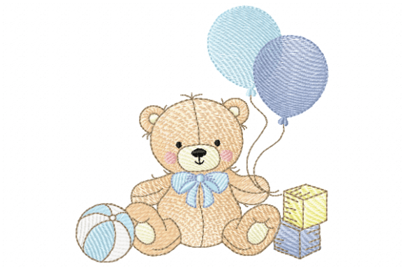 Bear Birthday: A Charming Design for Baby & Kids’ Embroidery Projects