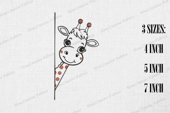Cute Giraffe Peeking from Wall Embroidery Design Review
