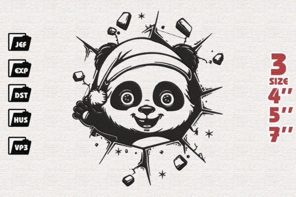 Cute Panda Through the Wall Embroidery Design Review