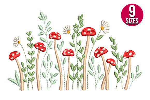 Daisy Flowers with Mushrooms Embroidery Design Review
