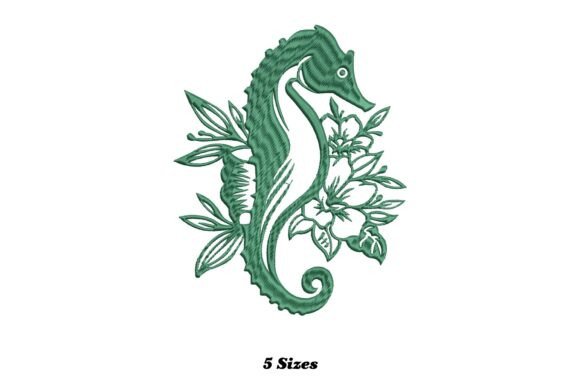 Floral Seahorse: A Charming Touch for Boutique Apparel