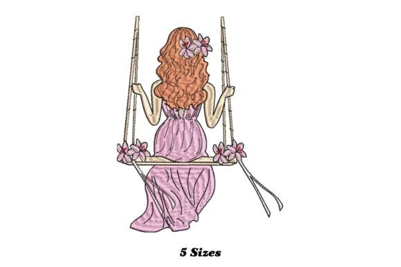 Girl on Swing: A Fresh Embroidery Design for Boutique Sweatshirts