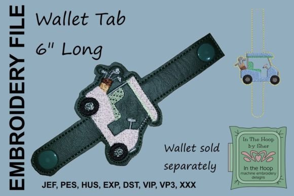 Golf Cart Wallet Tab: A Unique Embroidery Design for Etsy Sellers