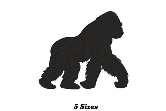 Gorilla Silhouette: A Unique Embroidery Design for Handmade Gifts