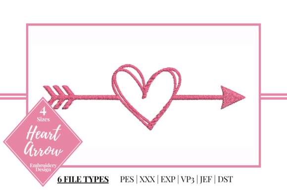 Heart Arrow Embroidery Design – A Seasonal Touch for Holiday Crafters