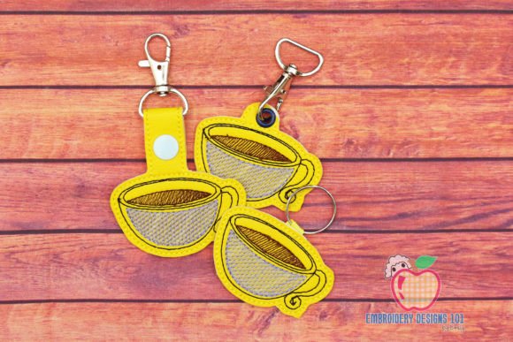 Hot Tea Cup Keyfob Keychain ITH Review for Etsy Sellers