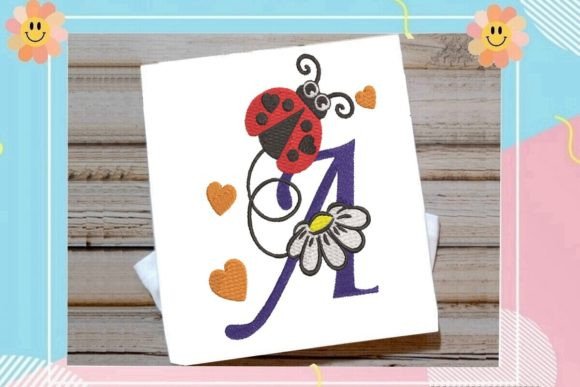 Ladybug a Letter Monogram: Cute Charm for Craft Fair Goods
