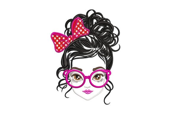 Messy Bun Girl: A Charming Embroidery Design for Personalized Gifts