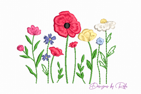 Wildflower Poppy Daisy Cornflower: A Designer’s Review for Boutique Apparel Embroidery